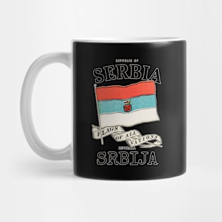 Vintage Serbia Country Flag Mug